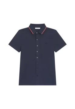 Montagut Chemises-Chemise en coton jersey - Baccara 05-Bleu marine