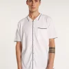 Montagut Chemises-Chemise en coton manches courtes - Lilian 02-Blanc