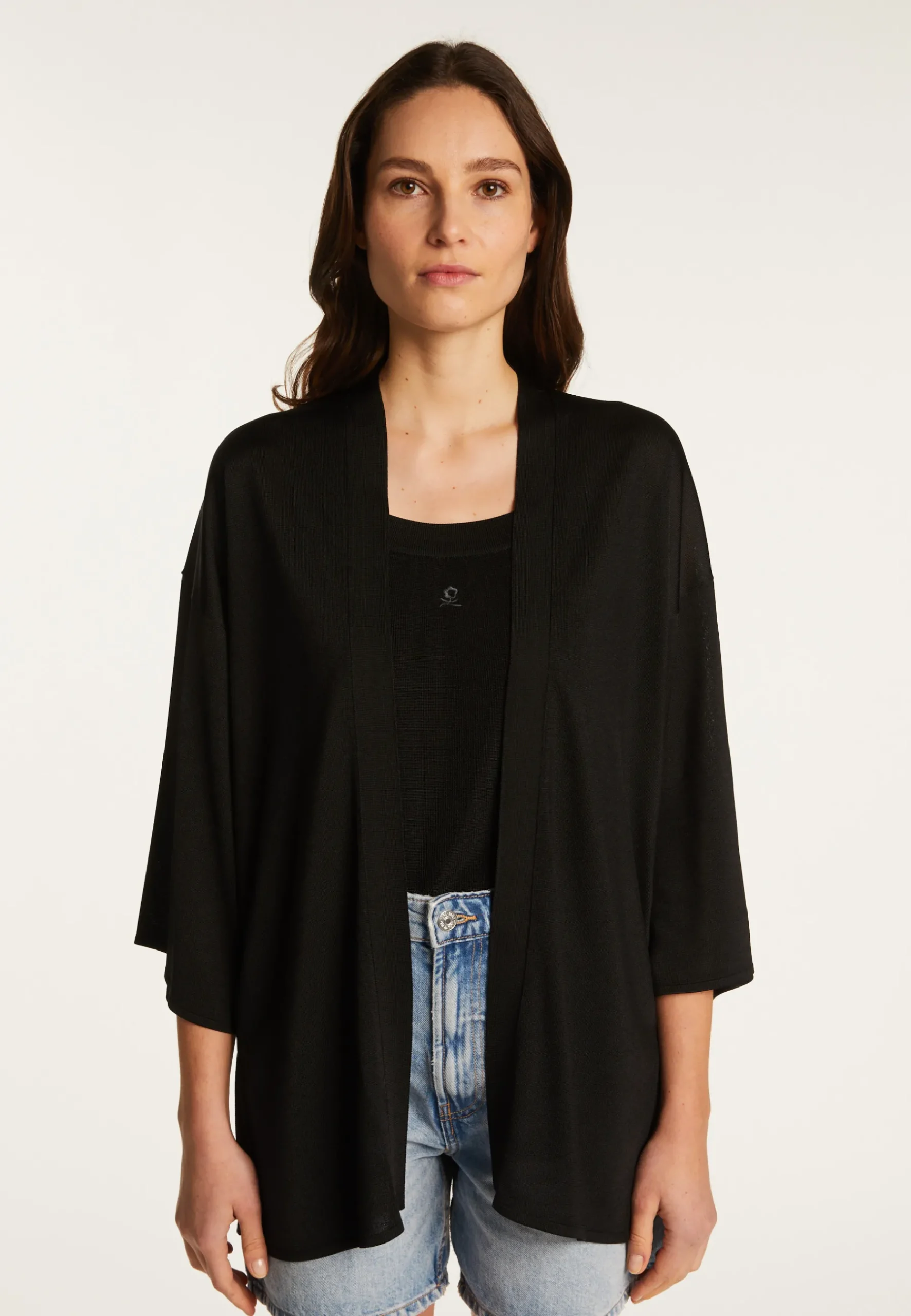 Montagut Chemisiers Et Polos-Chemise en fil lumière - Doria 01-Noir