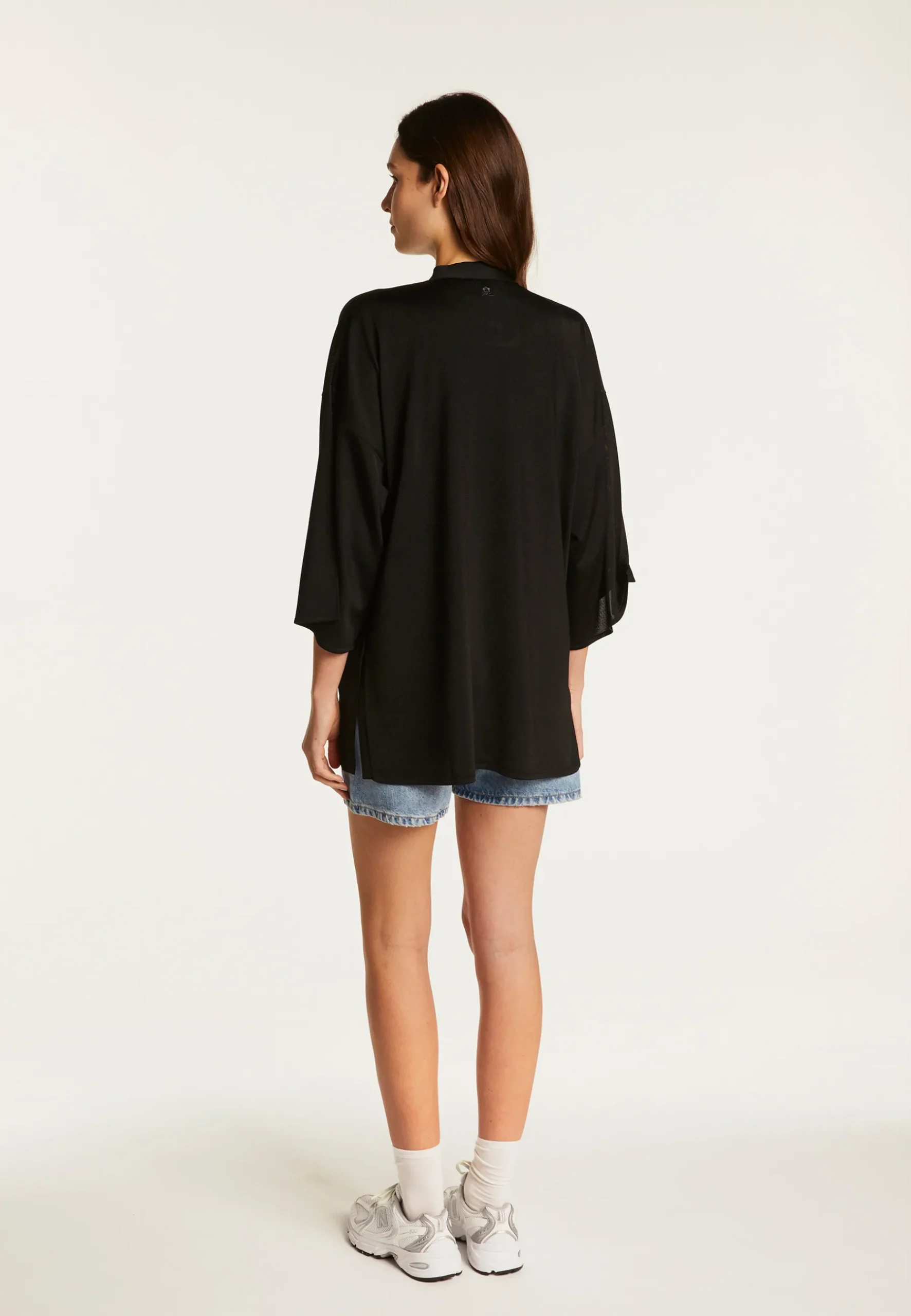 Montagut Chemisiers Et Polos-Chemise en fil lumière - Doria 01-Noir