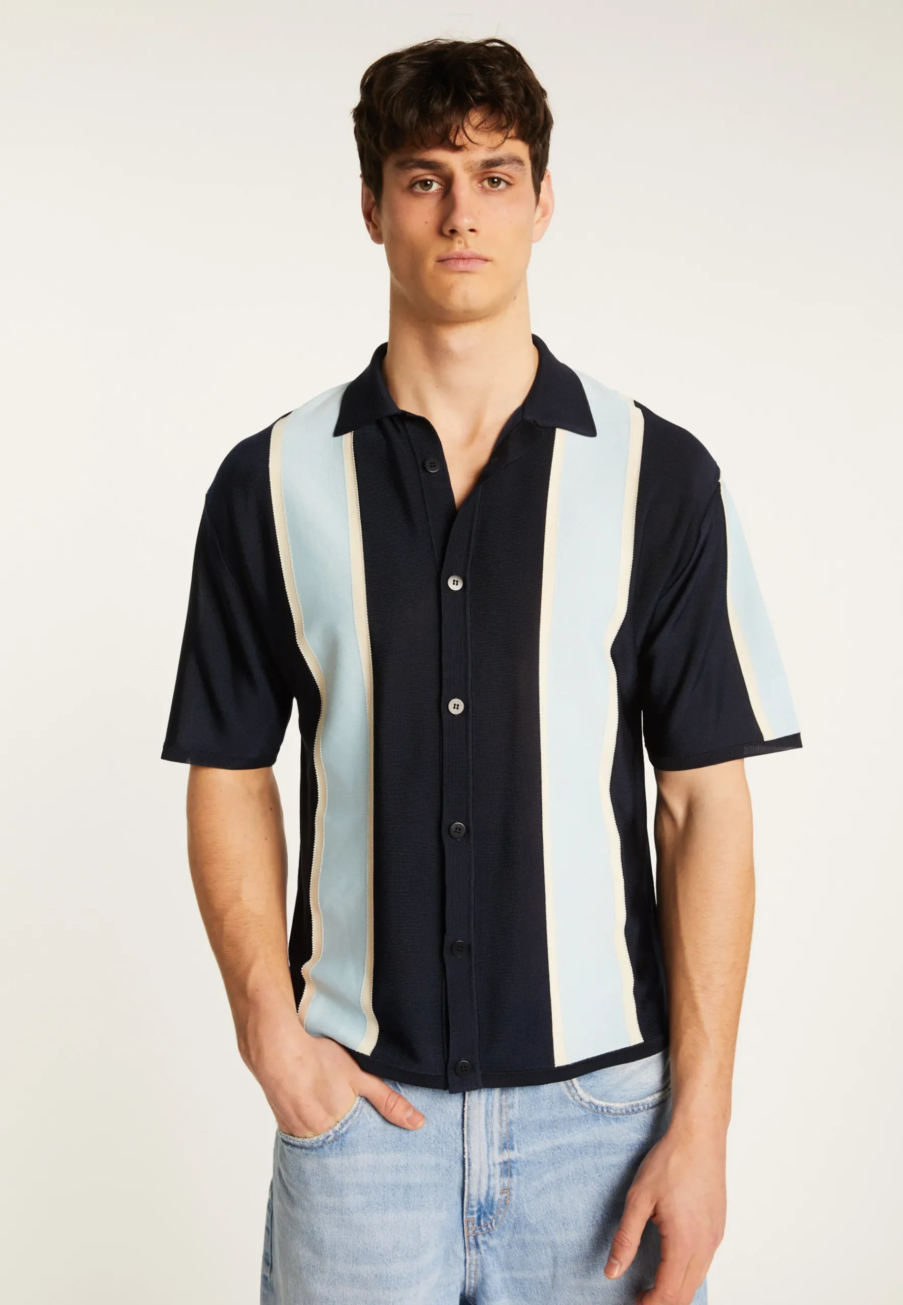 Montagut Le Fil Lumière®-Chemise en fil lumière - Massimo 05-Bleu marine