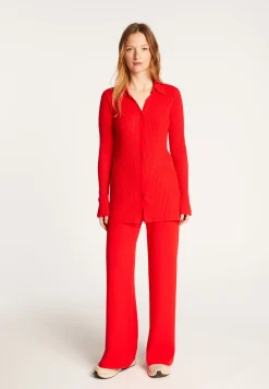 Montagut Vestes Et Cardigans-Chemise en laine mélangée - Reda 52-Rouge
