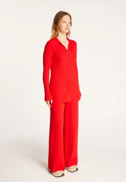 Montagut Vestes Et Cardigans-Chemise en laine mélangée - Reda 52-Rouge