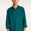 Montagut Chemises-Chemise en lin - Denver 93-Emeraude