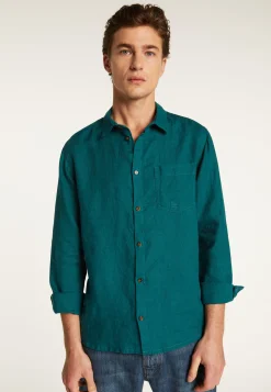 Montagut Chemises-Chemise en lin - Denver 93-Emeraude