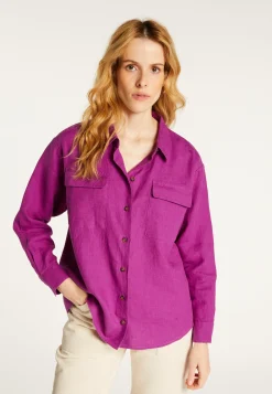 Montagut Chemisiers Et Polos-Chemise en lin - Tonya 16-Violet clair