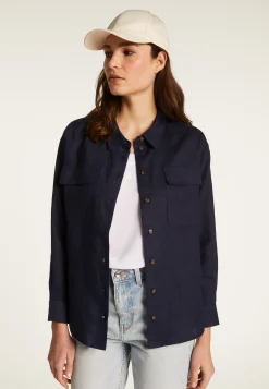 Montagut Chemisiers Et Polos-Chemise en lin - Tonya 05-Bleu marine