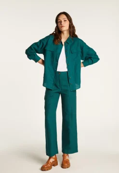 Montagut Chemisiers Et Polos-Chemise en lin - Tonya 93-Emeraude
