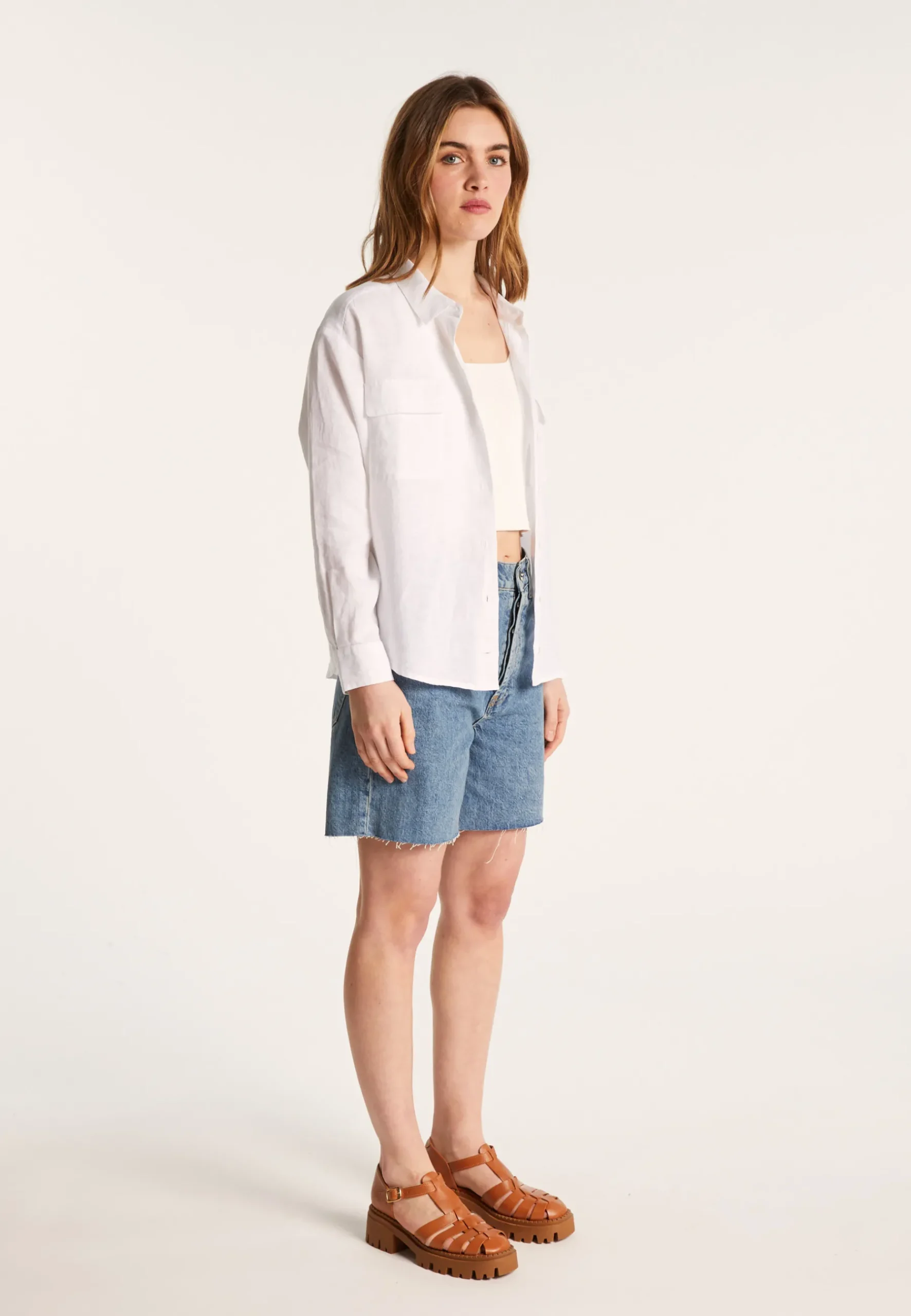 Montagut Chemisiers Et Polos-Chemise en lin - Tonya 02-Blanc