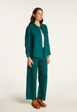 Montagut Chemisiers Et Polos-Chemise en lin - Tonya 93-Emeraude