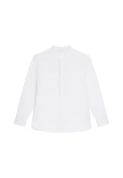 Montagut Chemises-Chemise en lin col tunisien - Dean 02-Blanc