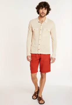 Montagut Chemises-Chemise en lin flammé - Randy 12-Beige clair