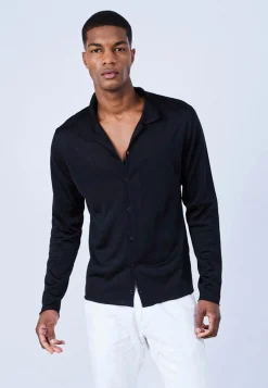 Montagut Le Fil Lumière®-Chemise manches longues en Fil Lumière - Lazar 01-Noir
