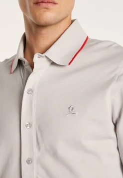 Montagut Chemises-Chemise manches longues en coton jersey - Baggy 11-Gris clair
