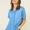 Montagut Chemisiers Et Polos-Chemisier manches courtes à motifs - Eloise 04-Bleu clair