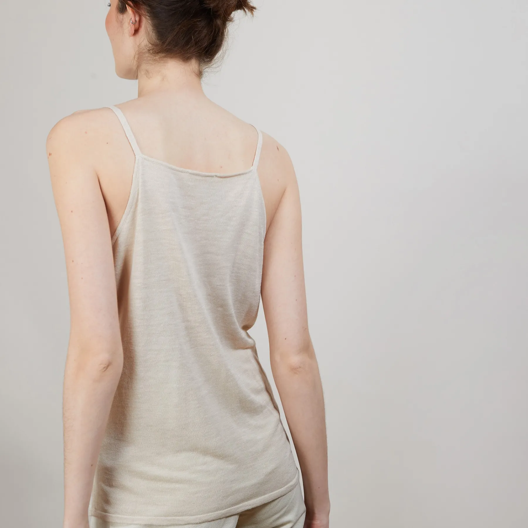 Montagut T-Shirts Et Débardeurs-Débardeur à fines bretelles en lin flammé - Bajah 12-Beige clair