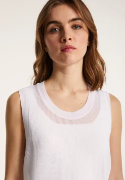 Montagut T-Shirts Et Débardeurs-Débardeur ajouré en Fil Lumière - Linda 02-Blanc