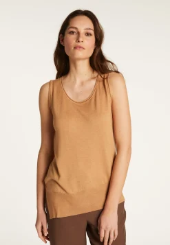 Montagut T-Shirts Et Débardeurs-Débardeur en cachemire et soie - Daisy 88-Camel