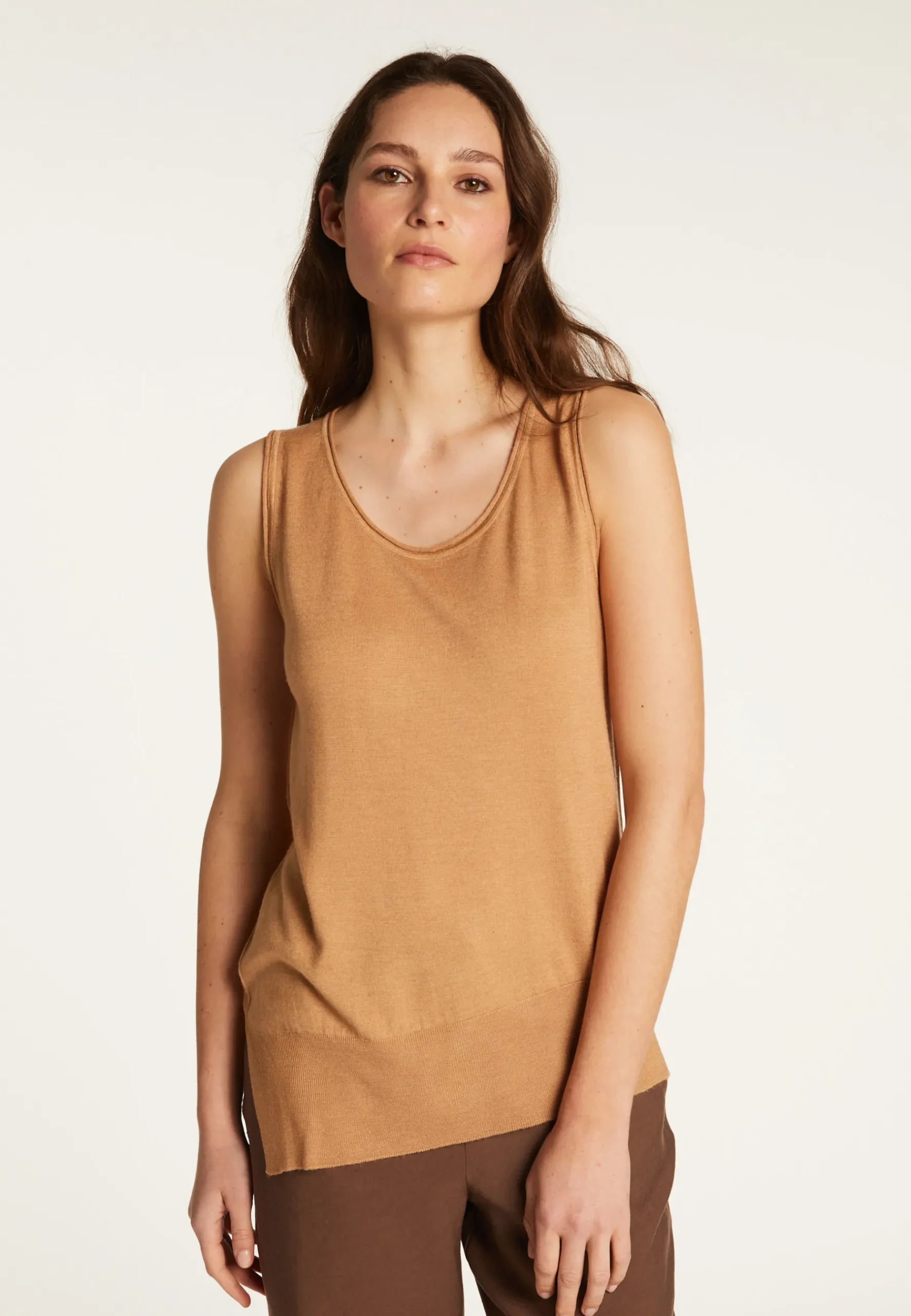 Montagut T-Shirts Et Débardeurs-Débardeur en cachemire et soie - Daisy 88-Camel