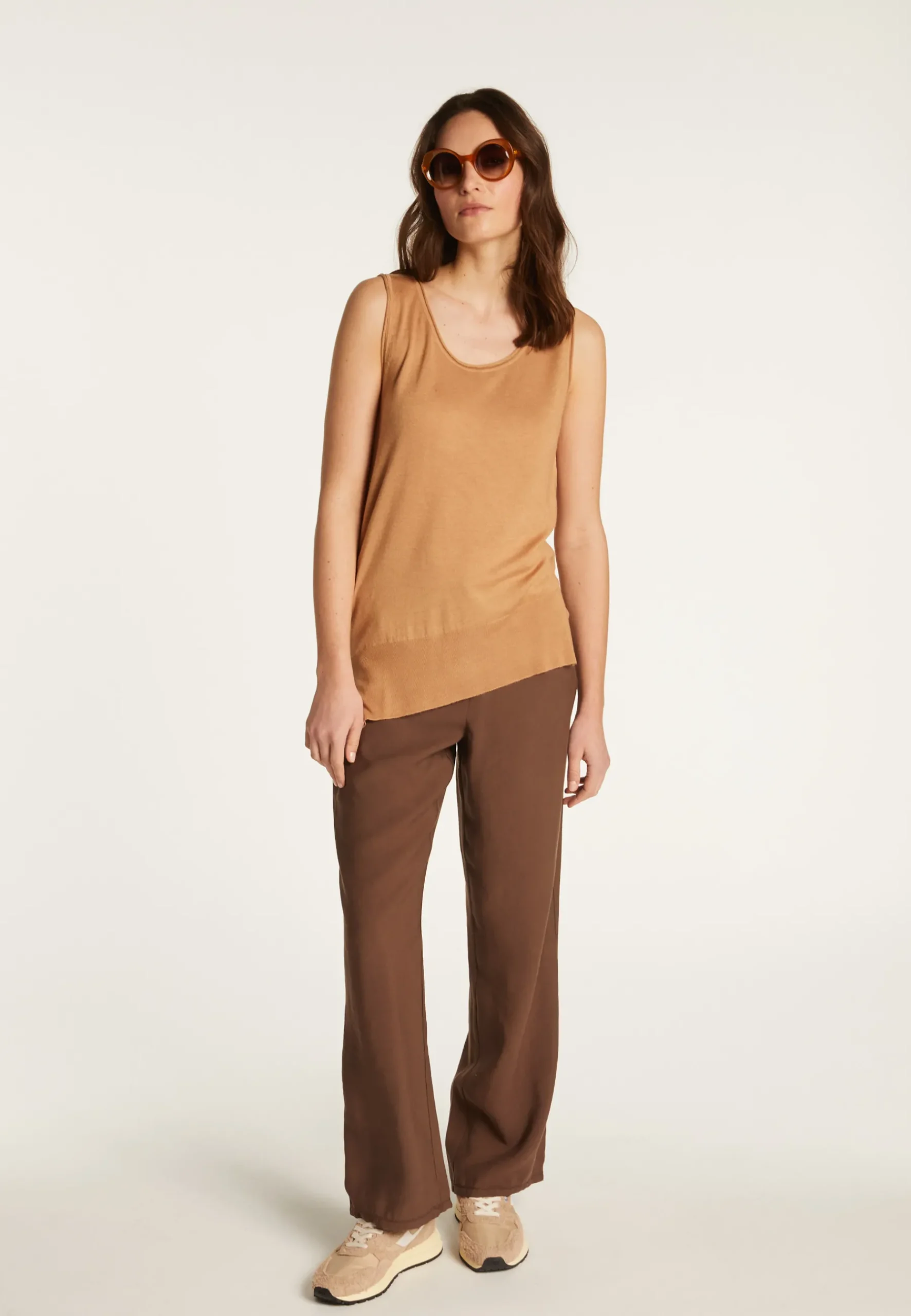 Montagut T-Shirts Et Débardeurs-Débardeur en cachemire et soie - Daisy 88-Camel