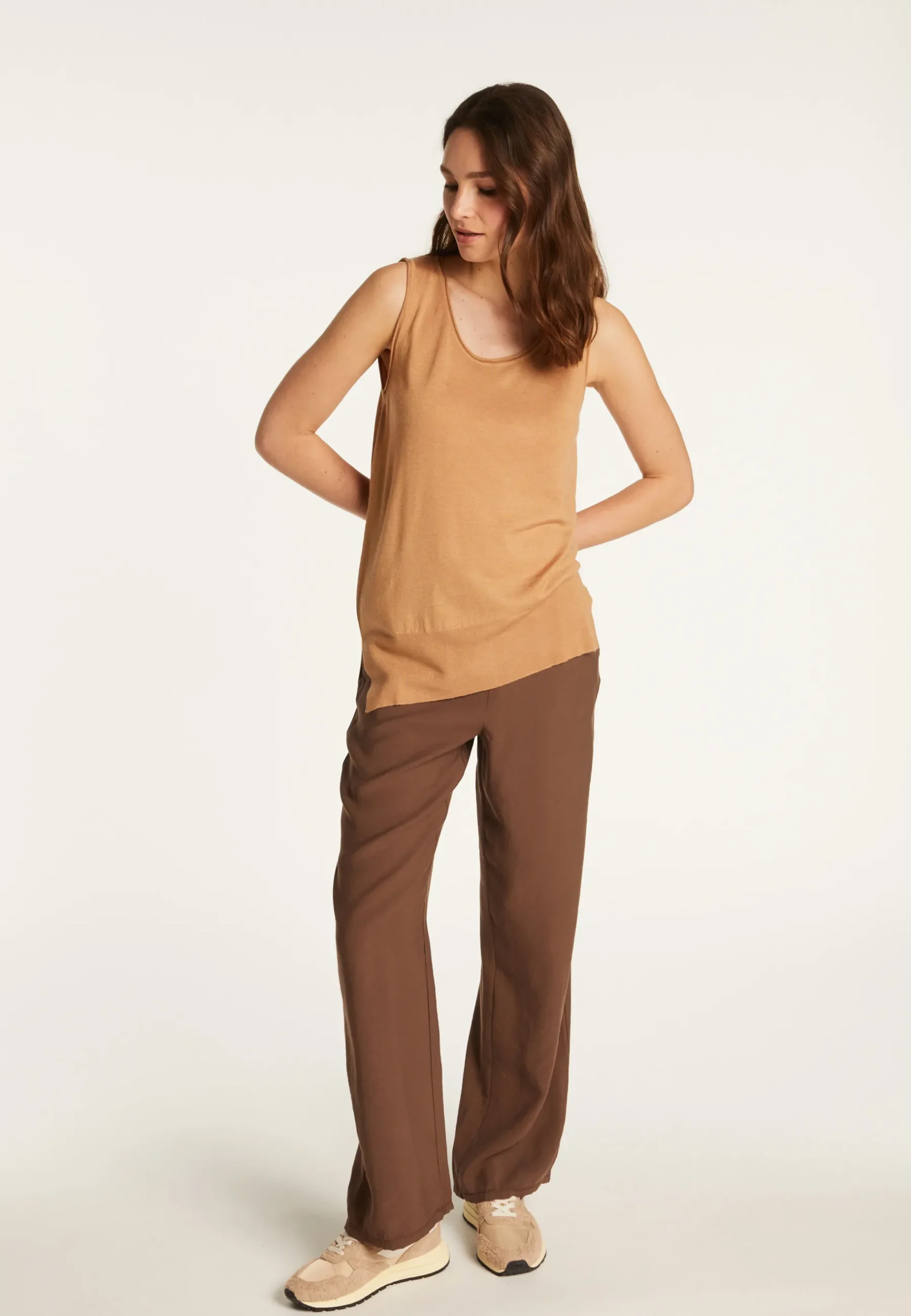 Montagut T-Shirts Et Débardeurs-Débardeur en cachemire et soie - Daisy 88-Camel