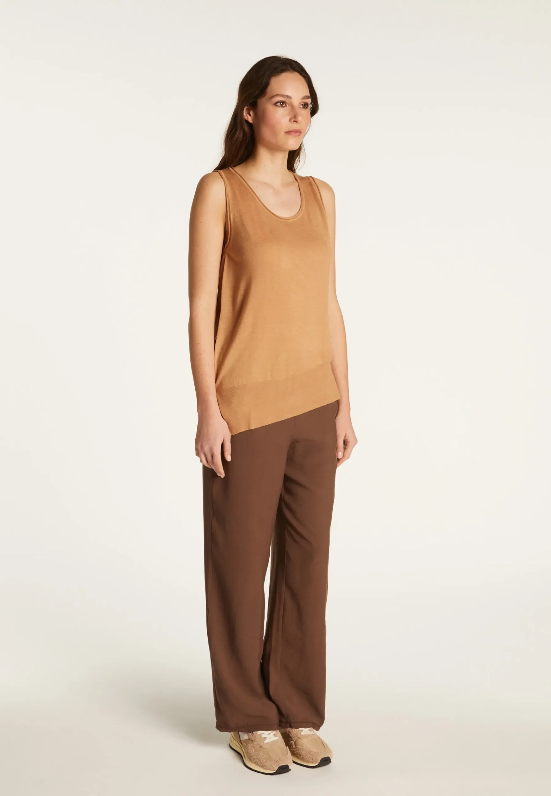 Montagut T-Shirts Et Débardeurs-Débardeur en cachemire et soie - Daisy 88-Camel