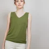 Montagut T-Shirts Et Débardeurs-Débardeur en lin flammé - Boréal 83-Kaki