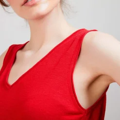Montagut T-Shirts Et Débardeurs-Débardeur en lin flammé - Boréal 52-Rouge