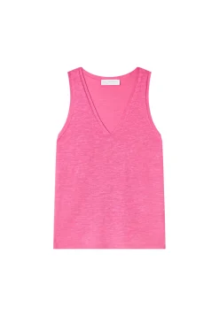Montagut T-Shirts Et Débardeurs-Débardeur en lin flammé - Lalita 26-Rose foncé