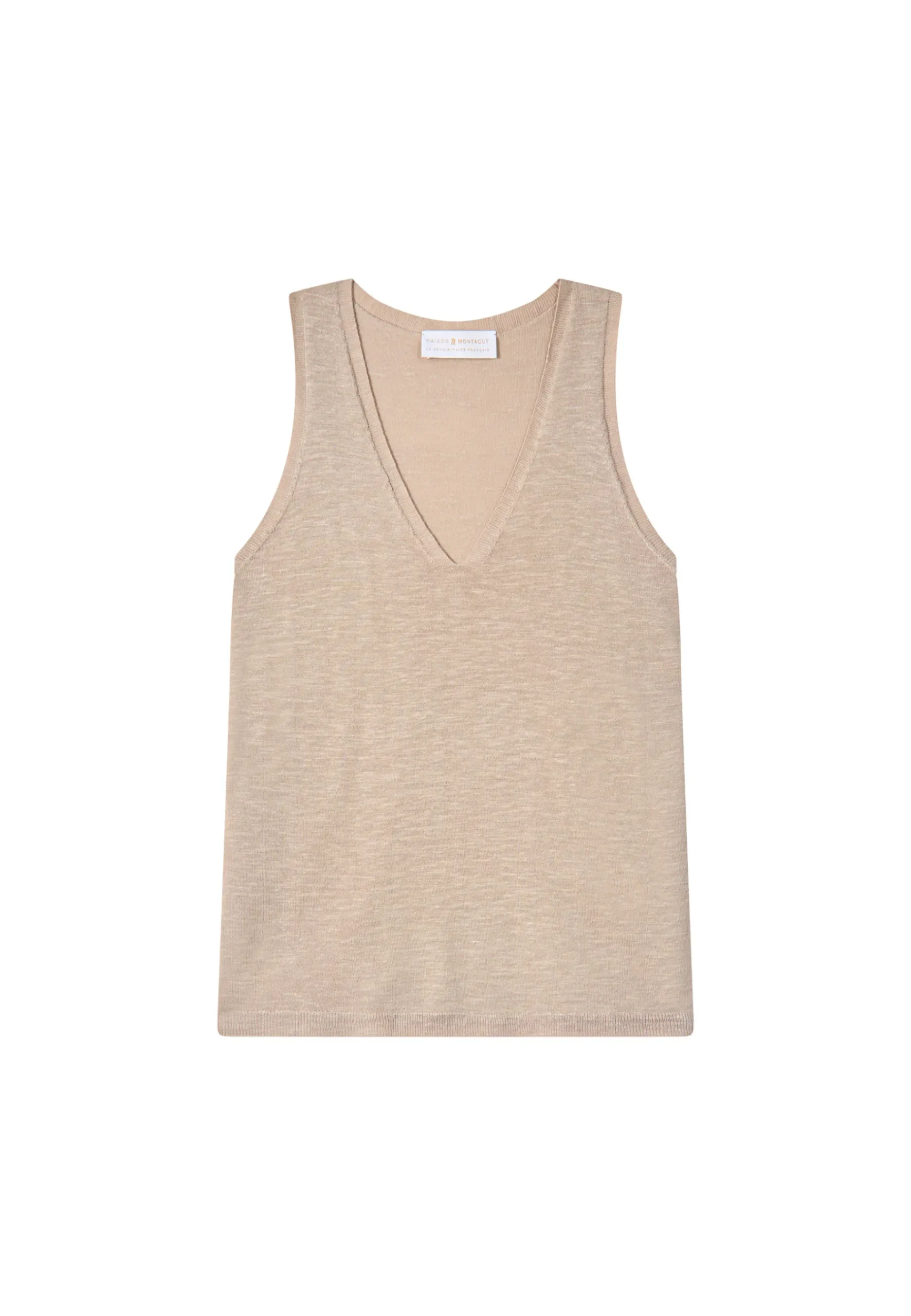 Montagut T-Shirts Et Débardeurs-Débardeur en lin flammé - Lalita 13-Beige moyen