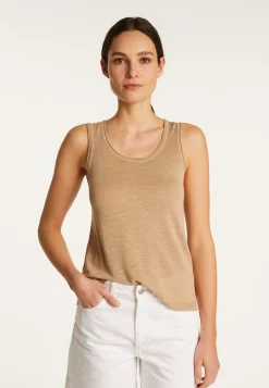 Montagut T-Shirts Et Débardeurs-Débardeur en lin flammé - Maitena 13-Beige moyen