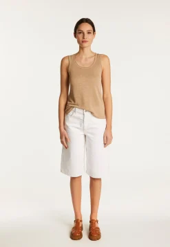 Montagut T-Shirts Et Débardeurs-Débardeur en lin flammé - Maitena 13-Beige moyen