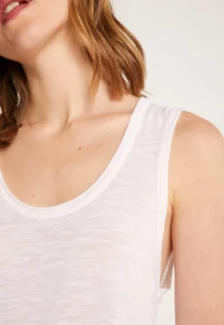 Montagut T-Shirts Et Débardeurs-Débardeur en lin flammé - Maitena 02-Blanc