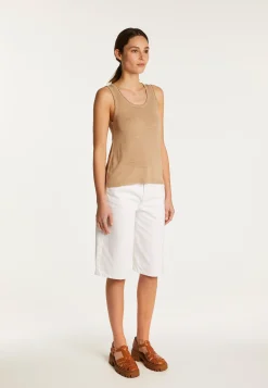 Montagut T-Shirts Et Débardeurs-Débardeur en lin flammé - Maitena 13-Beige moyen