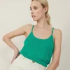Montagut T-Shirts Et Débardeurs-Débardeur en lin flammé - Mijas 22-Vert moyen