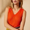 Montagut T-Shirts Et Débardeurs-Débardeur en lin flammé - Tahiti 15-Orange