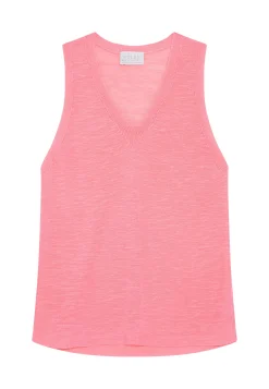 Montagut T-Shirts Et Débardeurs-Débardeur en lin flammé - Tahiti 24-Rose clair
