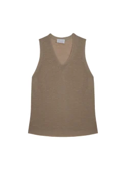 Montagut T-Shirts Et Débardeurs-Débardeur en lin flammé - Tahiti 12-Beige clair