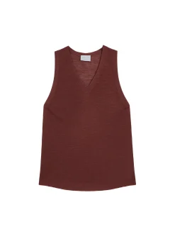 Montagut T-Shirts Et Débardeurs-Débardeur en lin flammé - Tahiti 51-Bordeaux