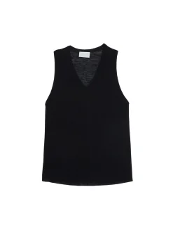 Montagut T-Shirts Et Débardeurs-Débardeur en lin flammé - Tahiti 01-Noir