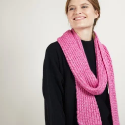 Montagut Accessoires-Echarpe en viscose et baby alpaga - Genu 26-Rose foncé