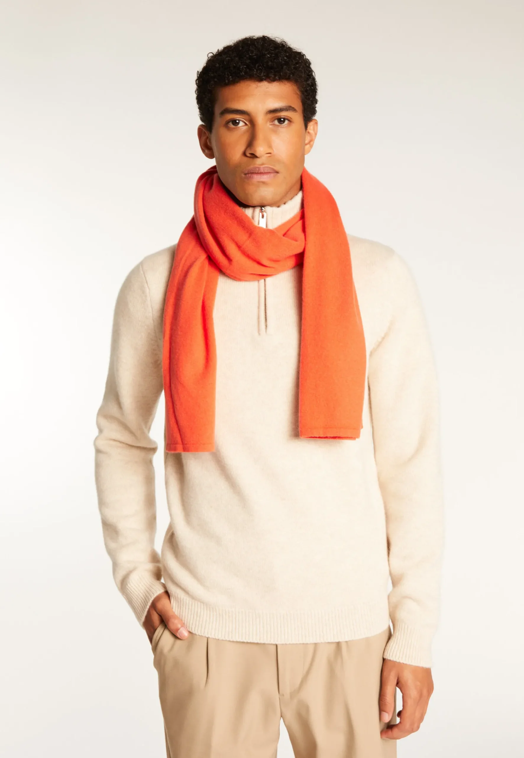 Montagut Accessoires-Echarpe unisexe en cachemire - Laura 15-Orange