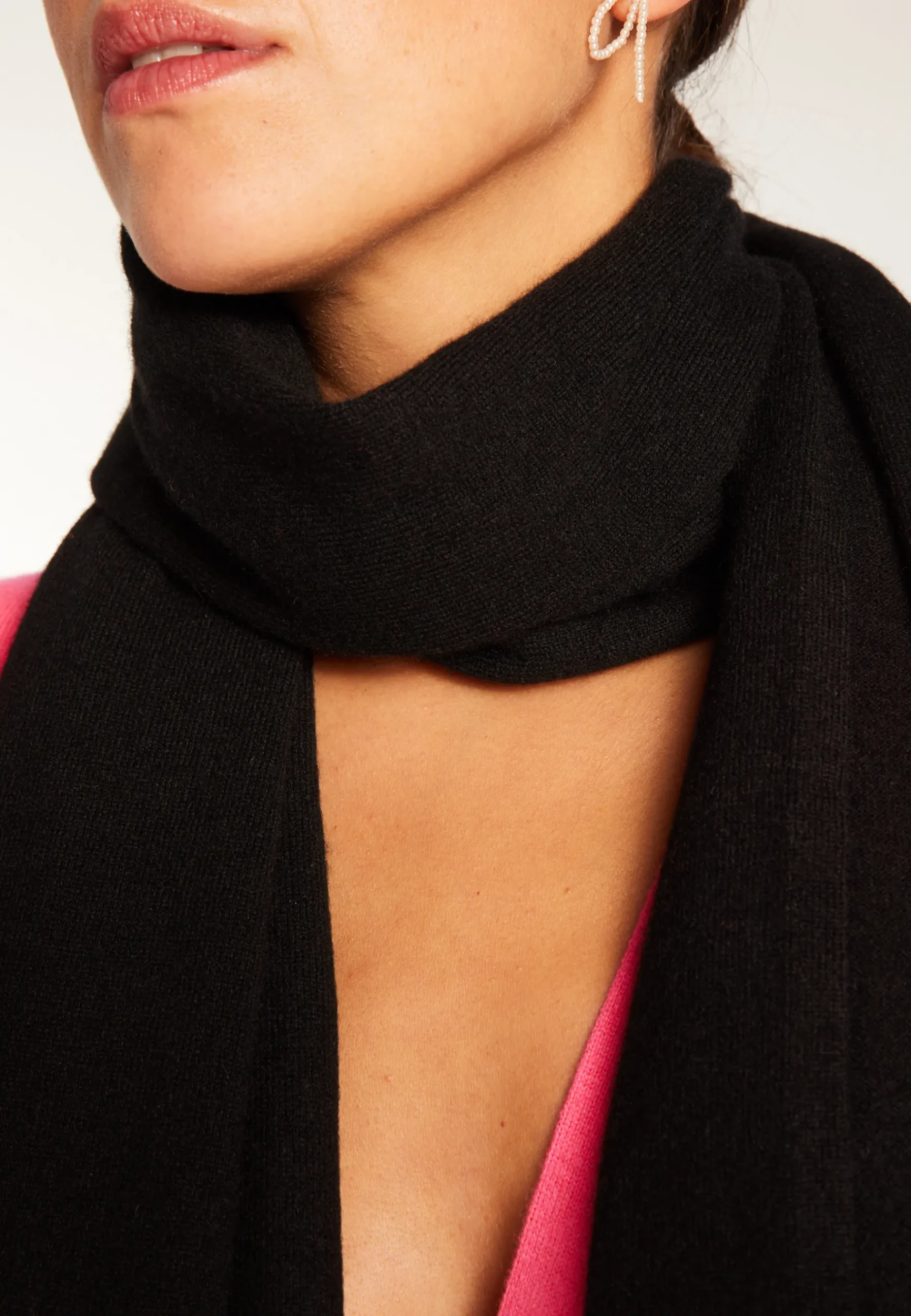Montagut Accessoires-Echarpe unisexe en cachemire - Laura 01-Noir