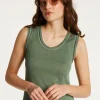 Montagut Jupes Et Robes-Ensemble robe en lin et coton - Dayana 83-Kaki