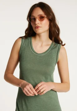 Montagut Jupes Et Robes-Ensemble robe en lin et coton - Dayana 83-Kaki