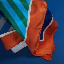 Montagut Accessoires-Foulard 100% soie - Florine 06-Bleu moyen
