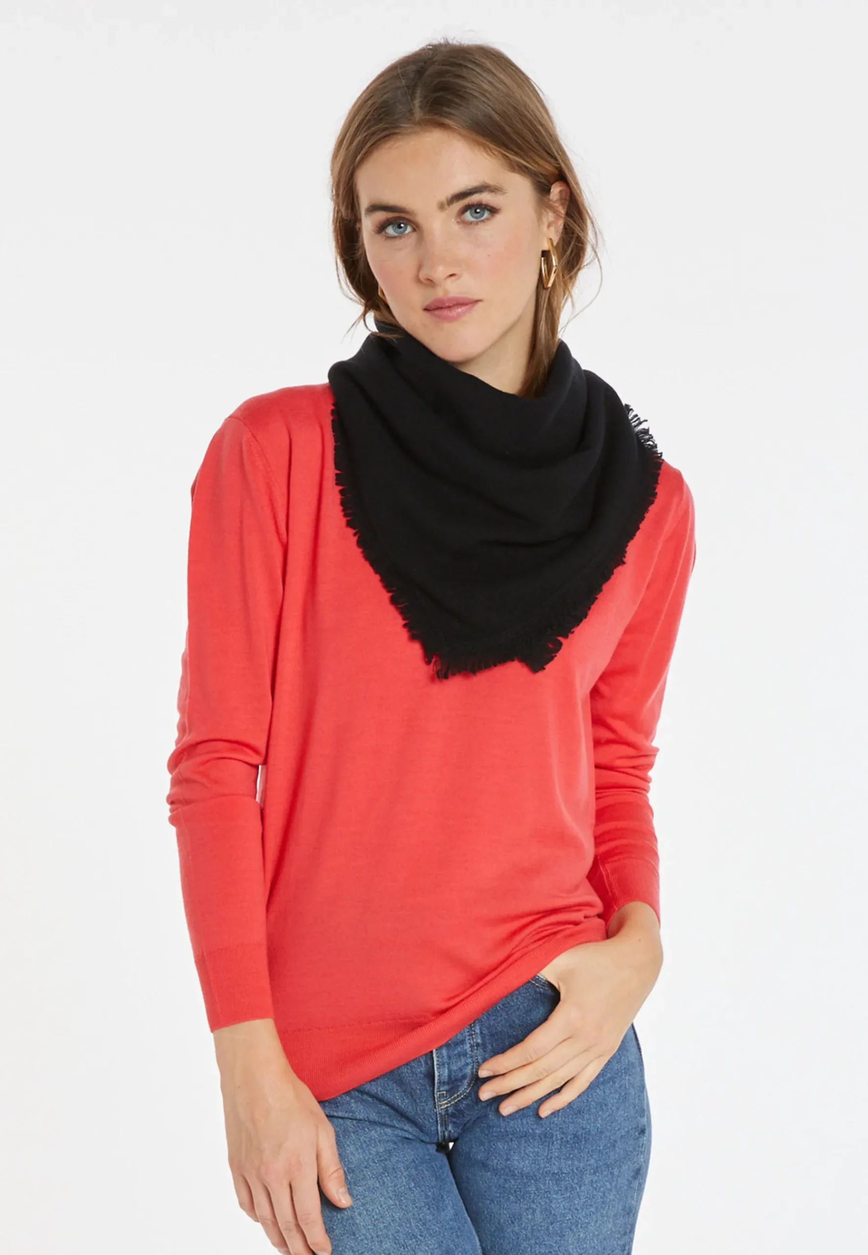 Montagut Accessoires-Foulard en cachemire - Lou 01-Noir