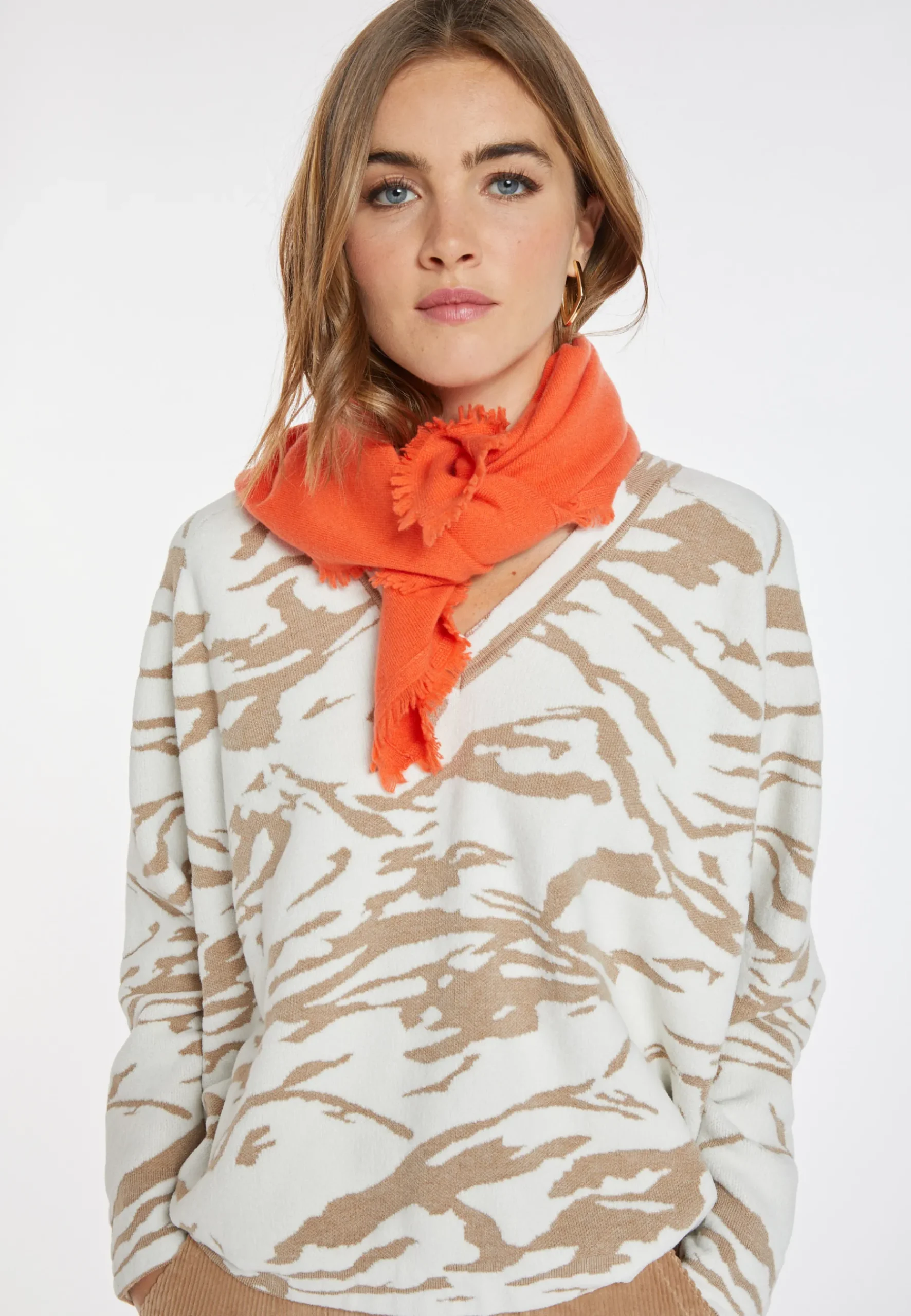 Montagut Accessoires | Accessoires-Foulard en cachemire - Lou 15-Orange