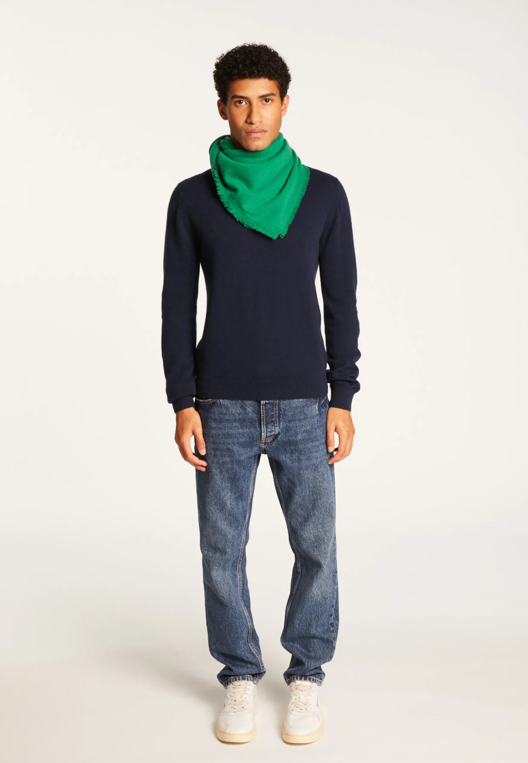 Montagut Accessoires-Foulard unisexe en cachemire - Lou 22-Vert moyen