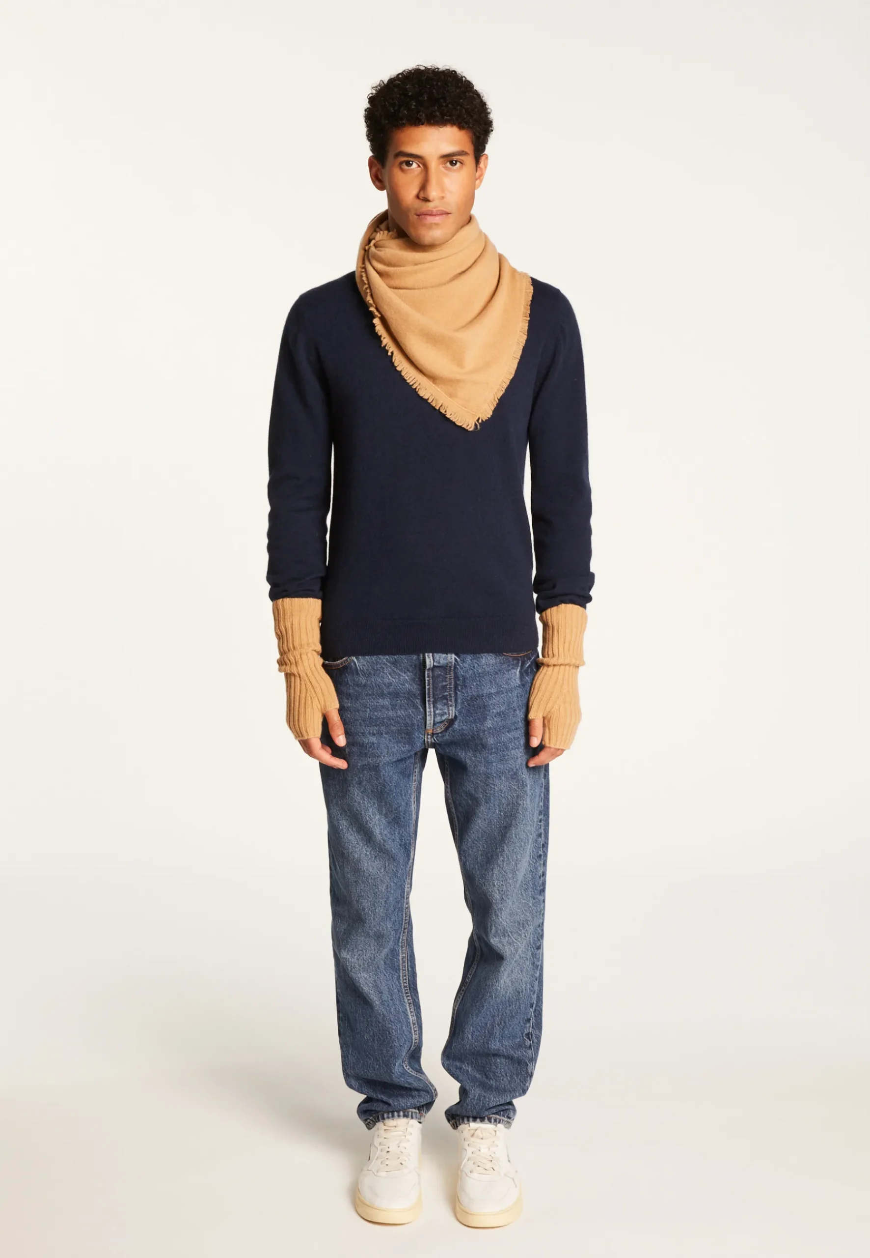 Montagut Accessoires | Accessoires-Foulard unisexe en cachemire - Lou 88-Camel